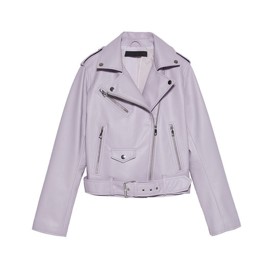 Women's Motorcycle Leather Jackets Autumn New - Sophinity