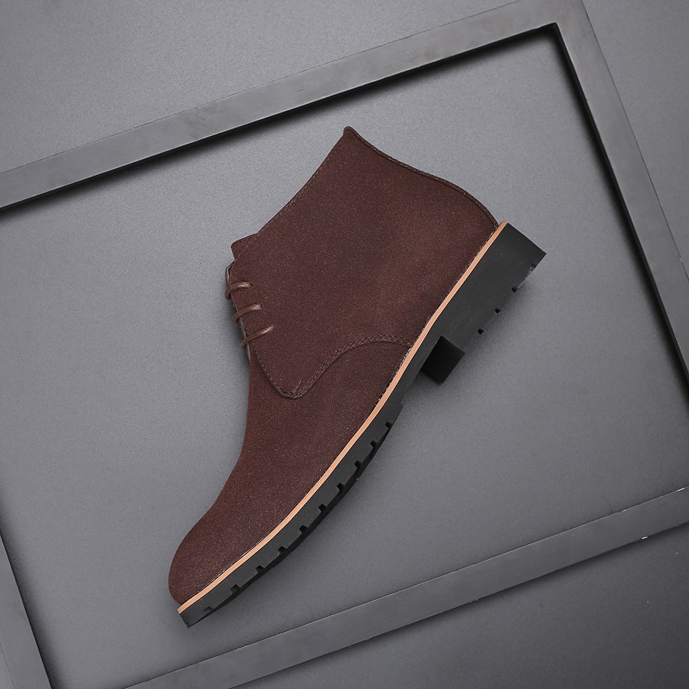 Casual Men s Leather Shoes Zhongbang Leather Boots Front Lace up Low Heel Large Size - Sophinity