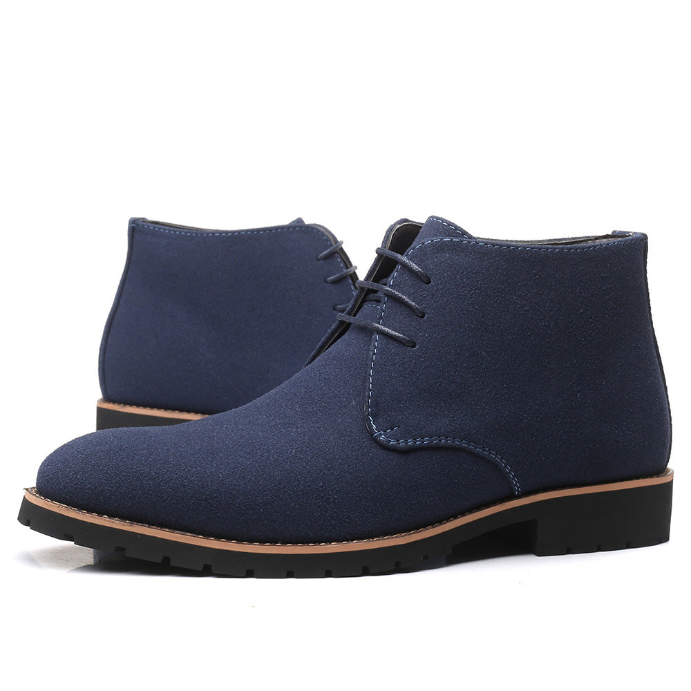 Casual Men s Leather Shoes Zhongbang Leather Boots Front Lace up Low Heel Large Size - Sophinity