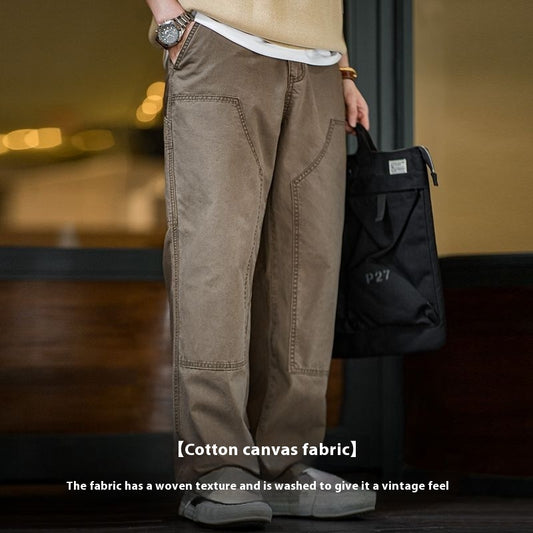 Fashion Retro Canvas Straight Casual Pants Men - Sophinity