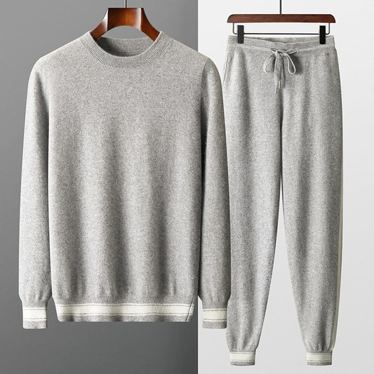 Leisure Sports Cashmere Men's Round Neck Sweater Suit - Sophinity