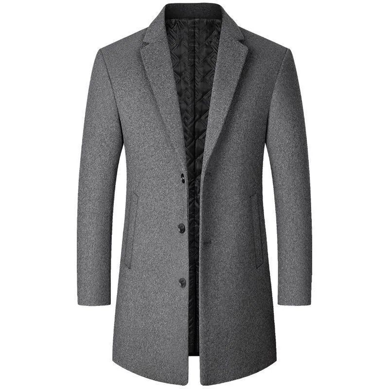Autumn And Winter Woolen Trench Coat Men - Sophinity