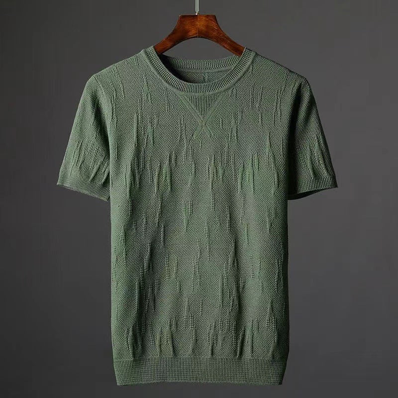 Fashionable Knitted Half Sleeve Men's Warm Sweater