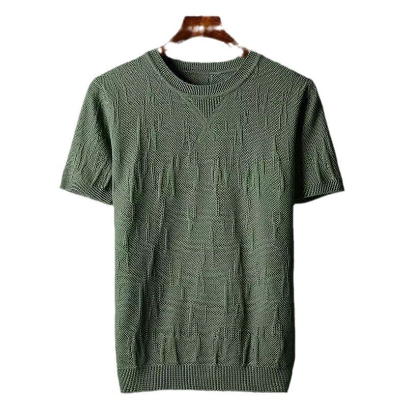 Fashionable Knitted Half Sleeve Men's Warm Sweater
