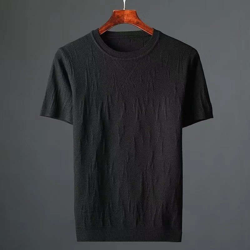 Fashionable Knitted Half Sleeve Men's Warm Sweater
