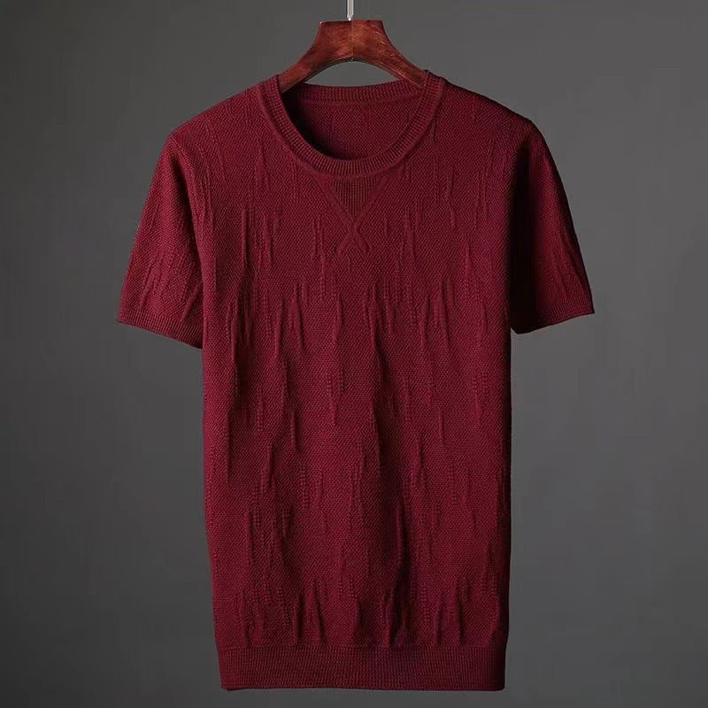 Fashionable Knitted Half Sleeve Men's Warm Sweater