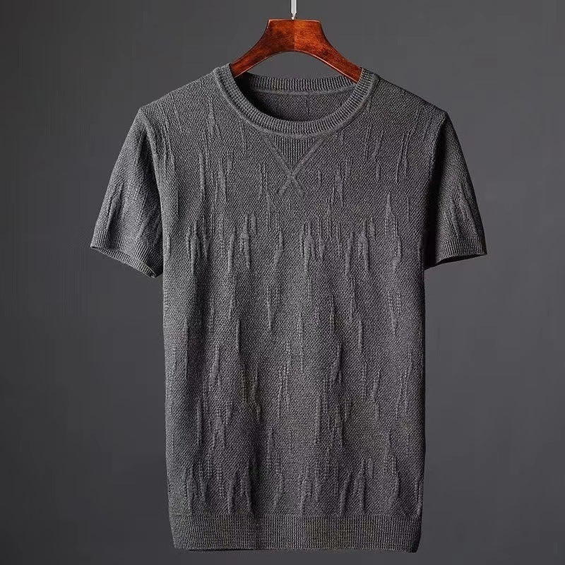 Fashionable Knitted Half Sleeve Men's Warm Sweater