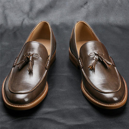 Men Casual Shoes Leather Loafers Business Dress Formal Shoes - Sophinity