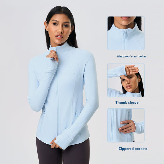 Yoga Sports Jacket Women Elastic Zipper Running Fitness Yoga Jackets - Sophinity