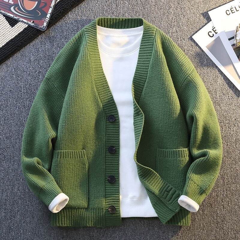 High-end V-neck Knitted Cardigan Coat Men - Sophinity