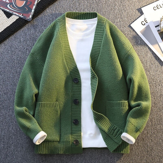 High-end V-neck Knitted Cardigan Coat Men - Sophinity