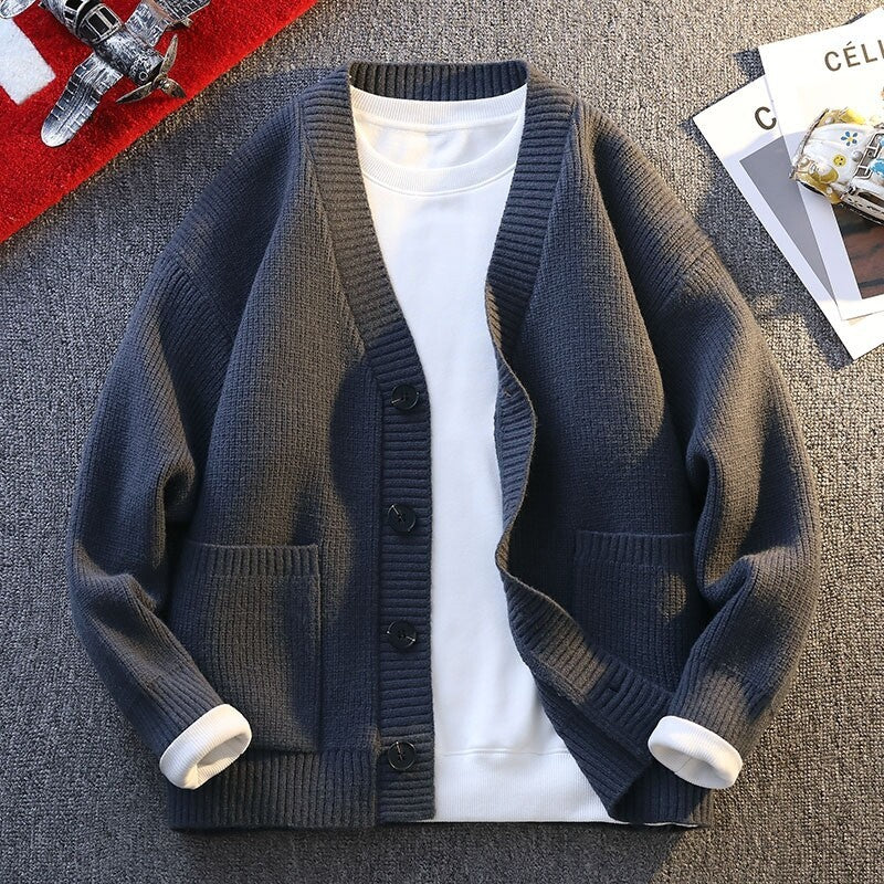 High-end V-neck Knitted Cardigan Coat Men - Sophinity