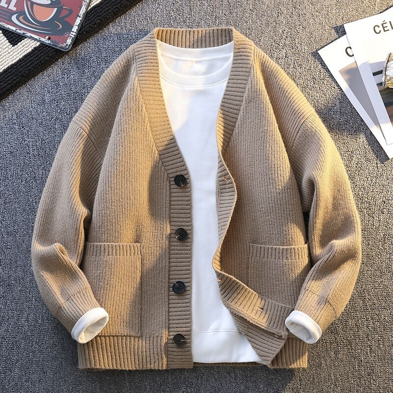 High-end V-neck Knitted Cardigan Coat Men - Sophinity