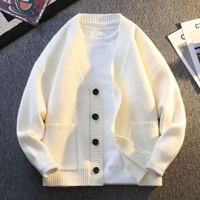 High-end V-neck Knitted Cardigan Coat Men - Sophinity
