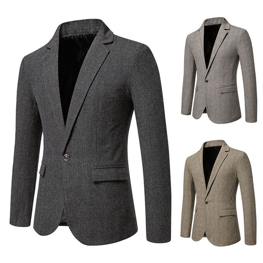 European Size Men's Fashion Woolen Casual Small Suit Coat - Sophinity