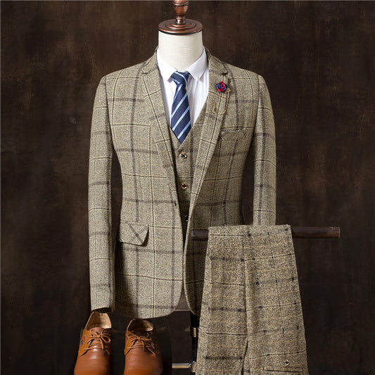 Men 3 Pieces Suit Set Men Wedding Suits Groom Tuxedos - Sophinity