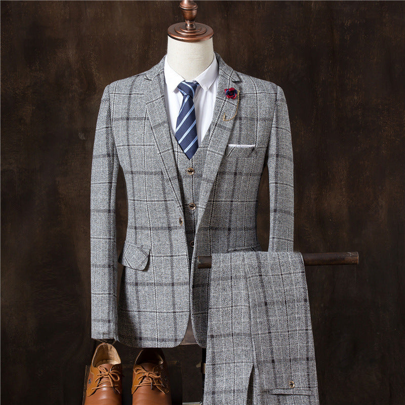 Men 3 Pieces Suit Set Men Wedding Suits Groom Tuxedos - Sophinity
