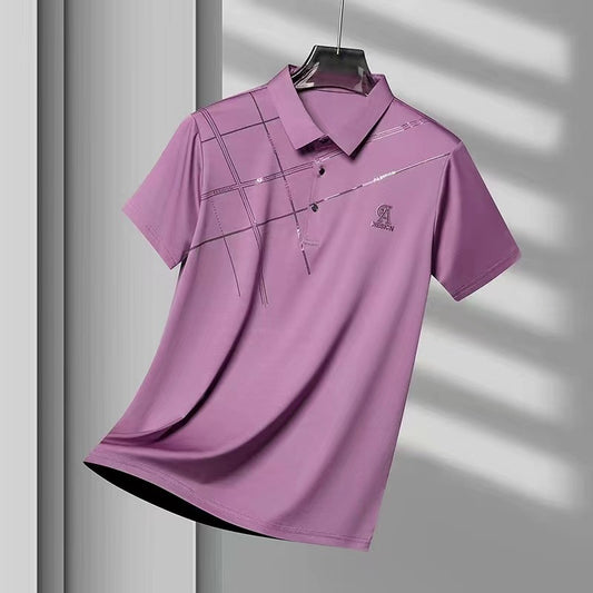 Business Casual Lapels T-shirt Middle-aged Men's Thin - Sophinity