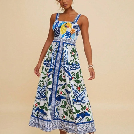 European And American Style Women Printed Formal Dress Casual Fashion Dress