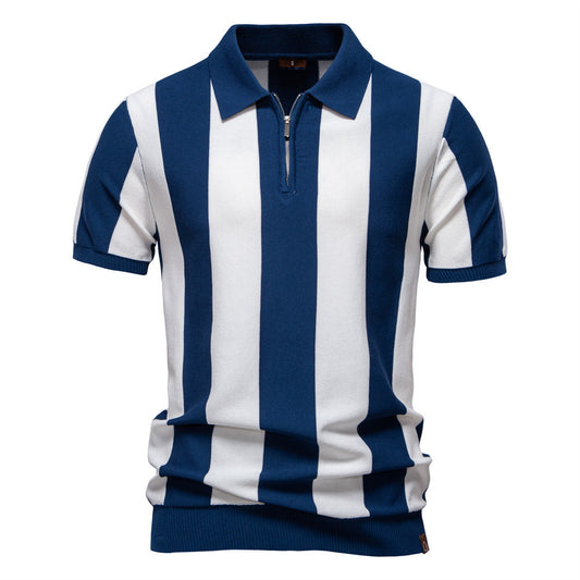 Lapel Short-sleeved Woolen Polo Shirt For Men - Sophinity