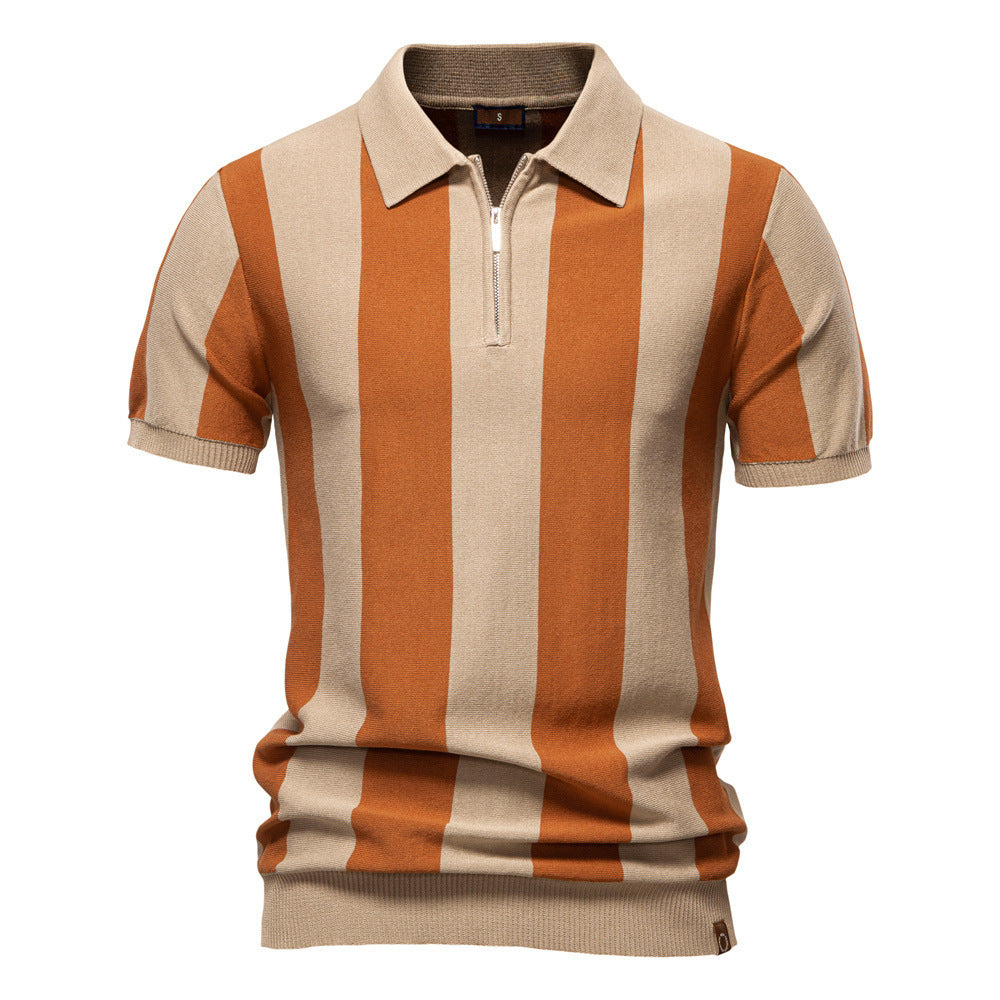 Lapel Short-sleeved Woolen Polo Shirt For Men - Sophinity