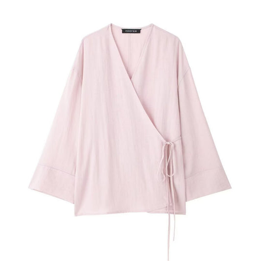 Texture Double Breasted Kimono Style Outerwear Pants