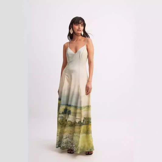 Fashion Elegant Printing Slip Dress