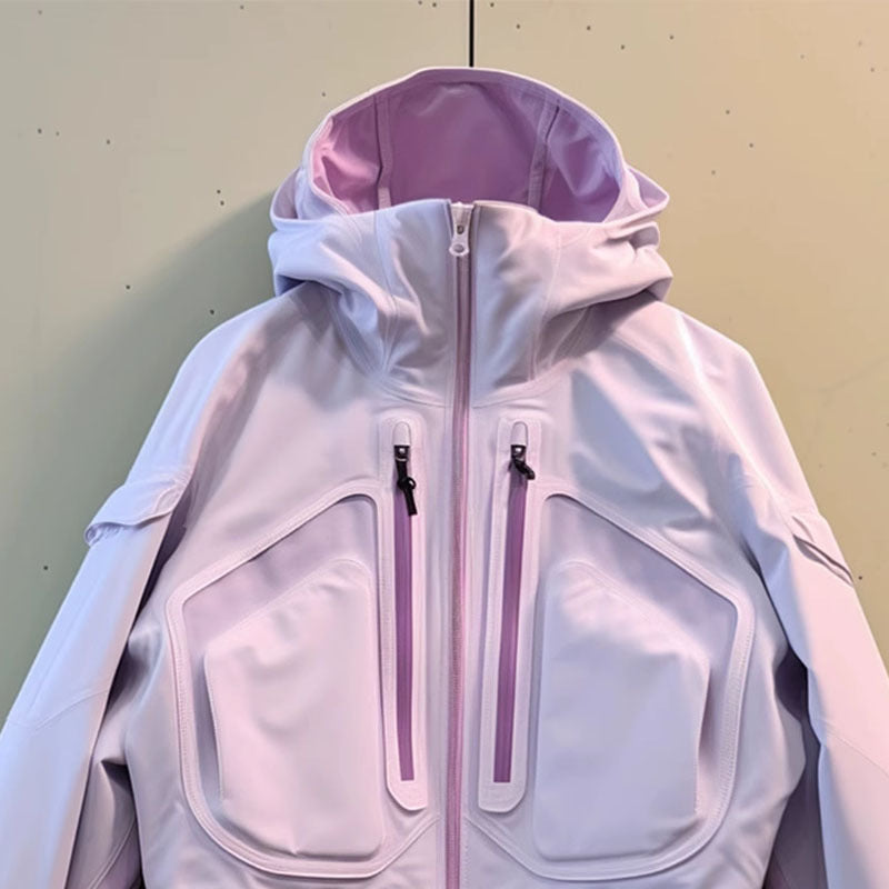 Purple Casual Hooded Jacket Coat For Women Autumn And Winter - Sophinity
