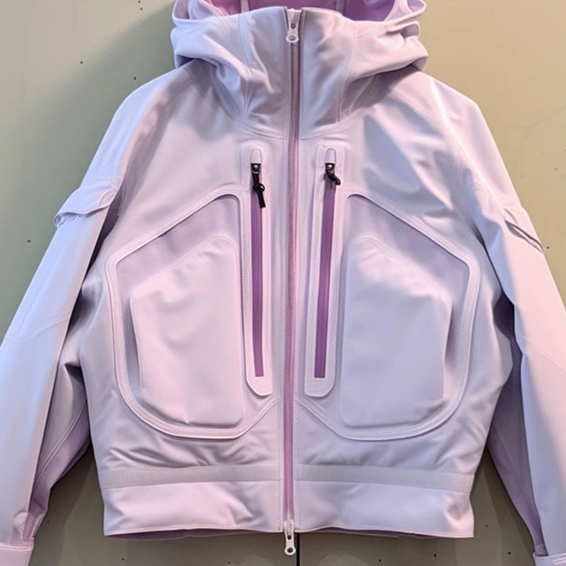 Purple Casual Hooded Jacket Coat For Women Autumn And Winter - Sophinity