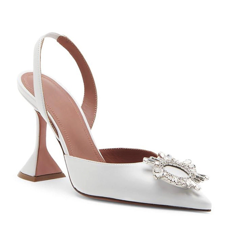 Baotou Dew Heel Plus Size Rhinestone Buckle Shoes - Sophinity