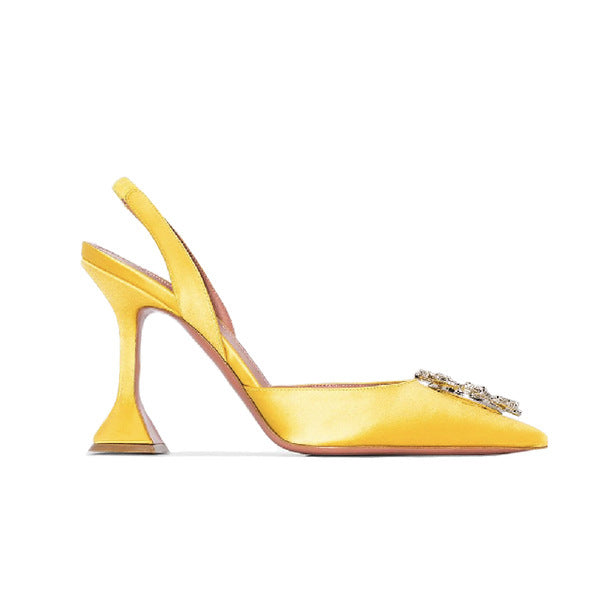 Baotou Dew Heel Plus Size Rhinestone Buckle Shoes - Sophinity