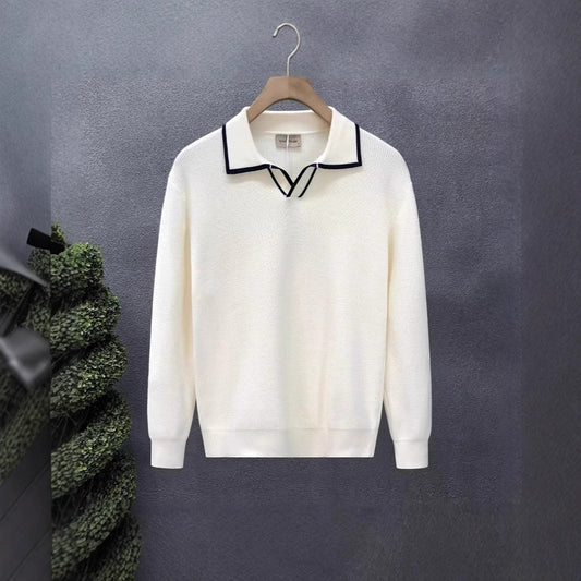 Lightly Mature Casual Polo Collar Sweater Men - Sophinity