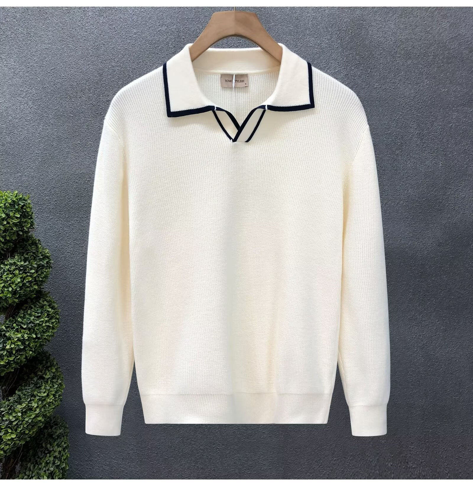 Lightly Mature Casual Polo Collar Sweater Men - Sophinity