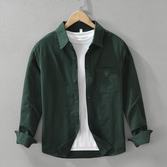 Men's Simplicity Long Sleeve Shirt Casual All-match Literary Loose Top - Sophinity