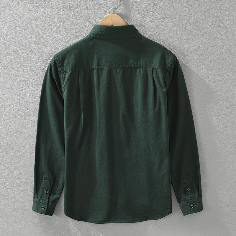 Men's Simplicity Long Sleeve Shirt Casual All-match Literary Loose Top - Sophinity