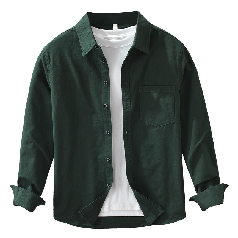 Men's Simplicity Long Sleeve Shirt Casual All-match Literary Loose Top - Sophinity