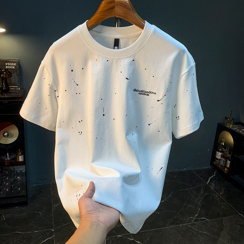 Trendy Splash-ink T-shirt Short-sleeved Men - Sophinity