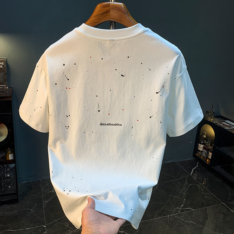 Trendy Splash-ink T-shirt Short-sleeved Men - Sophinity