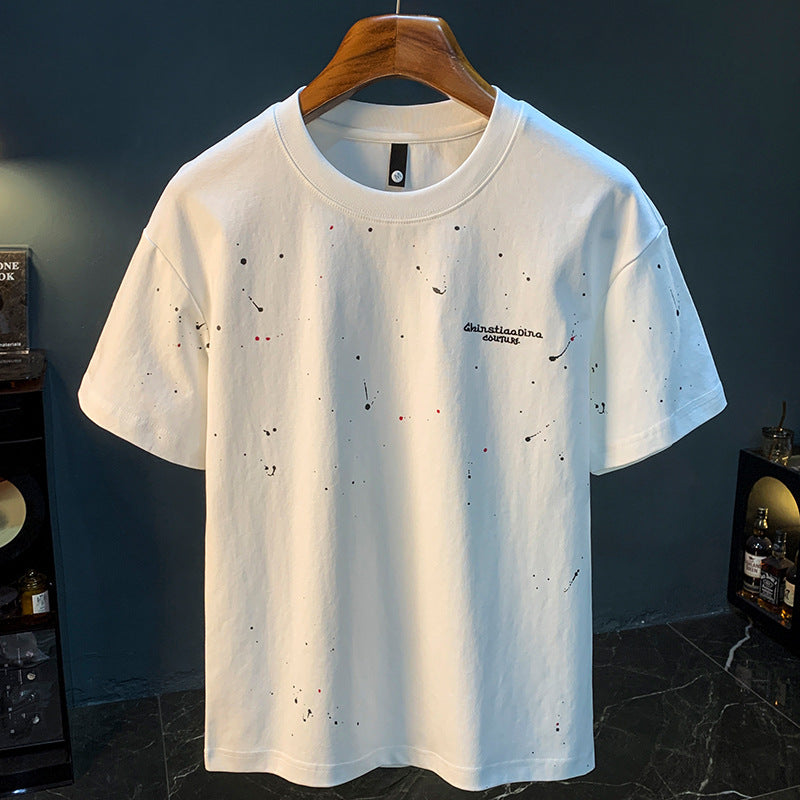 Trendy Splash-ink T-shirt Short-sleeved Men - Sophinity