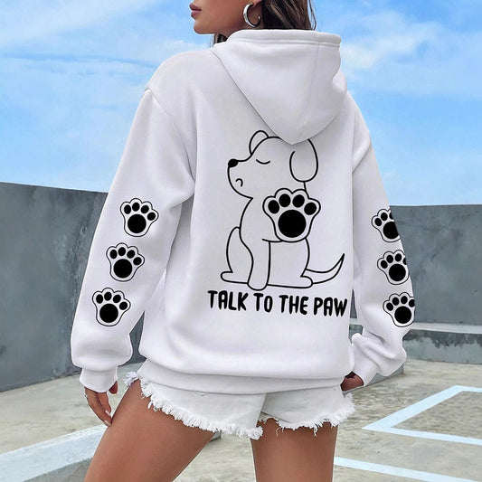 Funny Dog Cartoon Printed Hoodie Women's Warm - Sophinity
