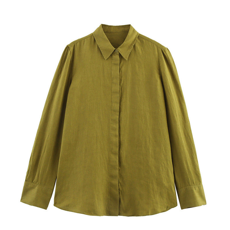 Spring And Summer Linen Shirt Wide Leg Pants