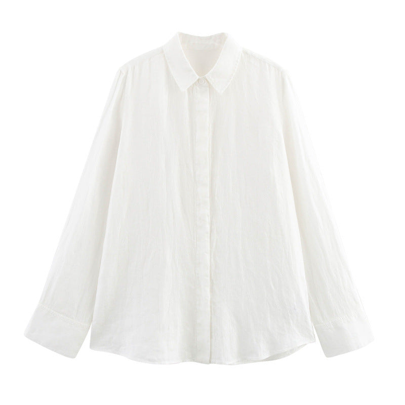 Spring And Summer Linen Shirt Wide Leg Pants
