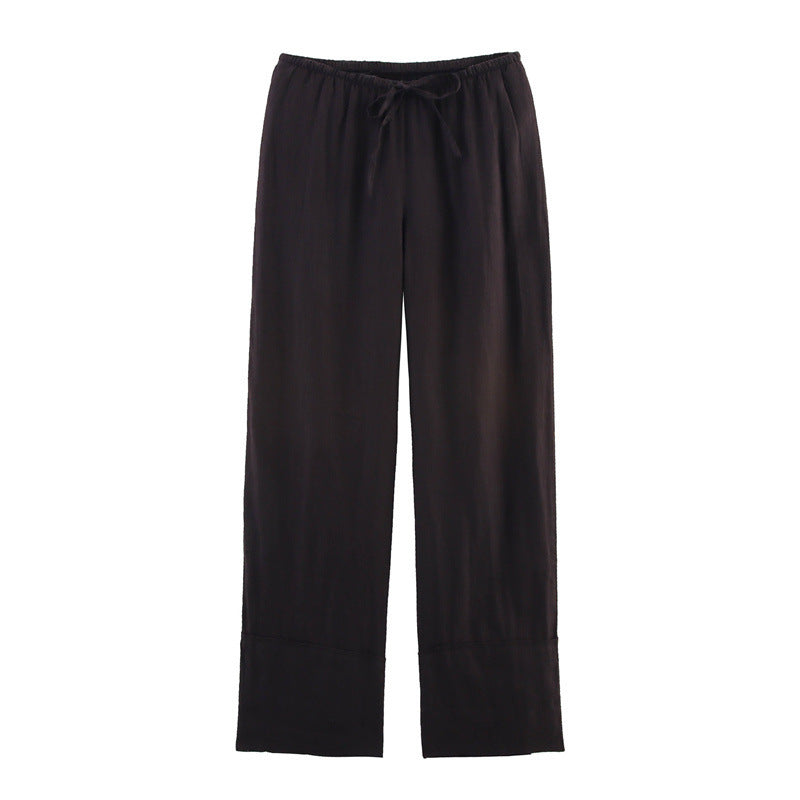 Spring And Summer Linen Shirt Wide Leg Pants