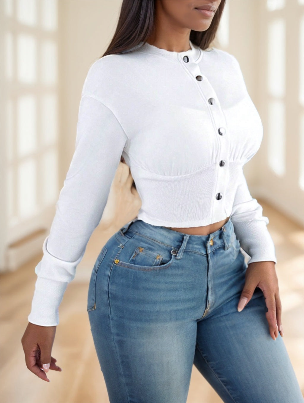 Autumn Casual Plain Color Cropped Jacket - Sophinity