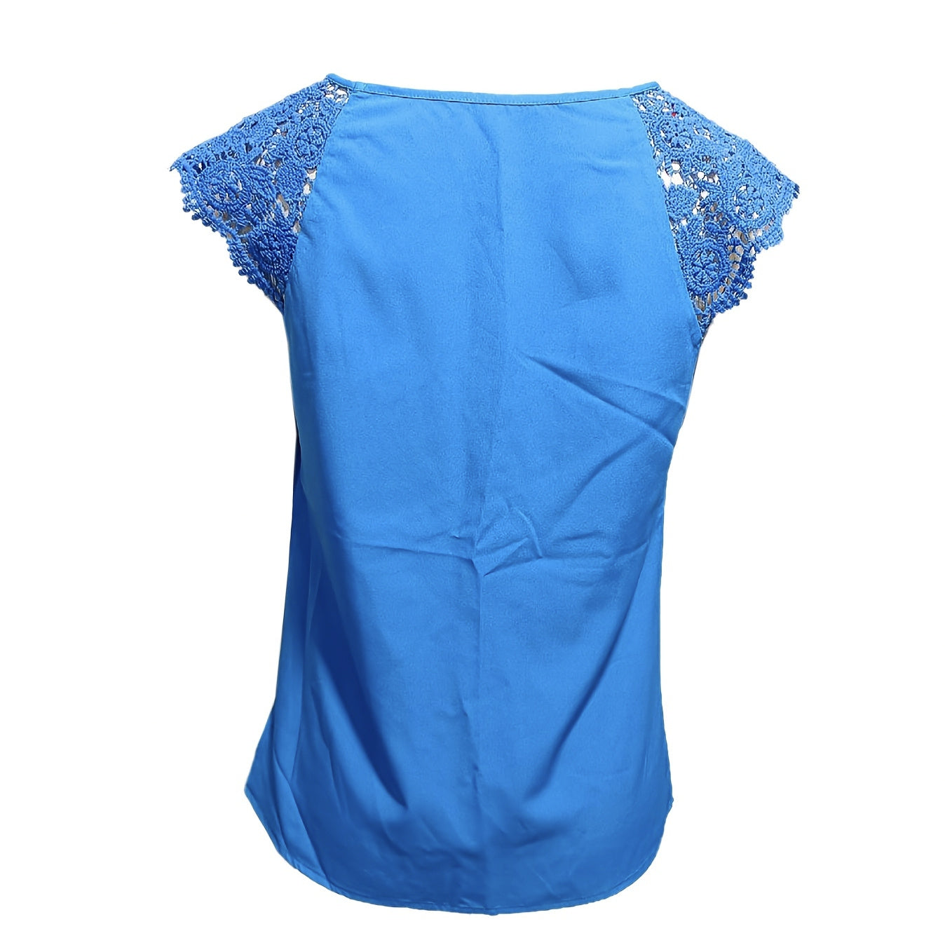 Women's Summer Top With Contrasting Lace Buttonhole Collar - Sophinity