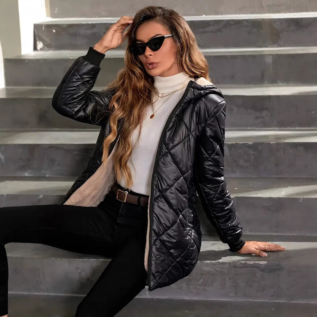 Autumn And Winter Long Sleeves Diamond Lattice
