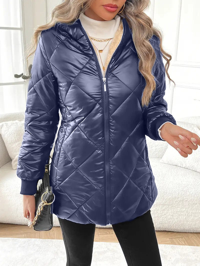 Autumn And Winter Long Sleeves Diamond Lattice