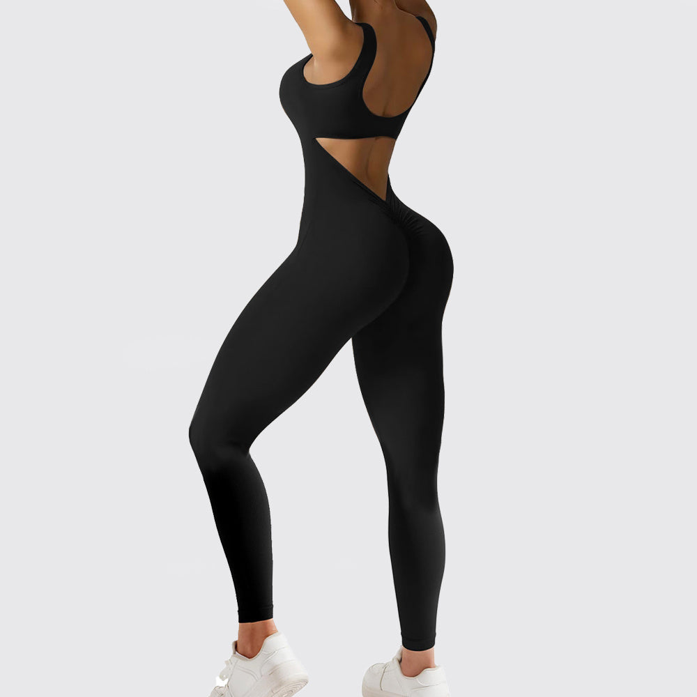 Women Sleeveless Flare Jumpsuits Fitness Yoga Long Pants - Sophinity