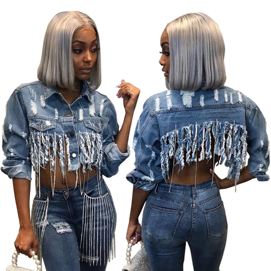 Fashion Women's Jackets Cropped Denim Tops - Sophinity