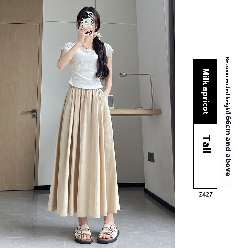 Summer High Waist A- Line Slimming Pleated Dress - Sophinity